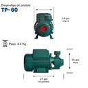Ver imagem 2 de Bomba Monoestágio Tp-60 1/2 Cv Monofásico Motor Thebe IP44 127/220V
