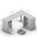 Ver imagem 2 de Mesa em L com 2 Gavetas e 3 Portas Amendoa Madri Politorno