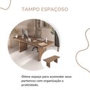 Ver imagem 5 de Mesa para Escritório Diretor 204,2cm Tampo Engrossurado Tamburato Nogal e Preto Marrom Artany