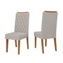 Ver imagem 1 de Conjunto com 2 Cadeiras Estofadas Veludo Sala de Jantar Bele Viero Madeirado / Bege