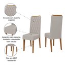 Ver imagem 3 de Conjunto com 2 Cadeiras Estofadas Veludo Sala de Jantar Bele Viero Madeirado / Bege