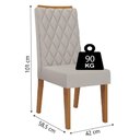Ver imagem 2 de Conjunto com 2 Cadeiras Estofadas Veludo Sala de Jantar Bele Viero Madeirado / Bege