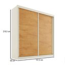 Ver imagem 3 de Guarda-roupa Casal Mali 2 Portas 3 Gavetas 100% Mdf Off White/peroba - Europa Móveis