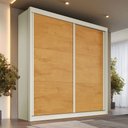 Ver imagem 2 de Guarda-roupa Casal Mali 2 Portas 3 Gavetas 100% Mdf Off White/peroba - Europa Móveis