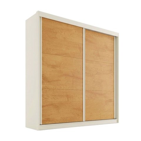 Guarda-roupa Casal Mali 2 Portas 3 Gavetas 100% Mdf Off White/peroba - Europa Móveis