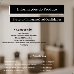 Capa Protetora Colchao Queen Matelado Impermeável Macio - 4