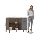 Ver imagem 4 de Balcão de Cozinha para Pia 120cm 2 Portas e 3 Gavetas sem Tampo Aspen Luciane Móveis Vanilla com