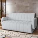 Ver imagem 2 de Sofá 3 Lugares Sala Living Orgânico 188cm Fávara K01 Veludo Cinza - Lyam Decor