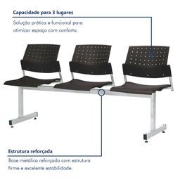 Longarina 3 Lugares Movie Prima Design - 6