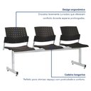 Ver imagem 5 de Longarina 3 Lugares Movie Prima Design