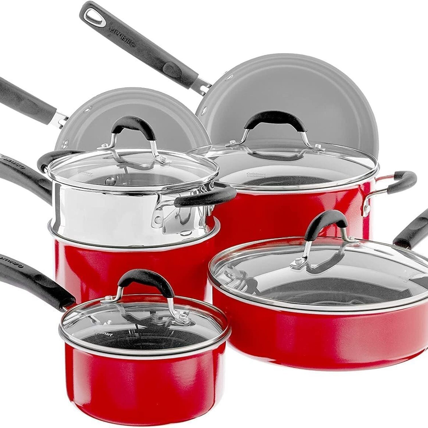 Conjunto de Panelas Cuisinart Antiaderente Ceramica Xt Vermelho 11 Peças 54c-11r - 2