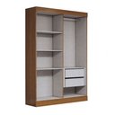 Ver imagem 5 de Guarda-roupa Solteiro Splendore 4 Portas 2 Gavetas com Espelho 100% Mdf Cinamomo/off White - Panoram