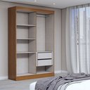 Ver imagem 6 de Guarda-roupa Solteiro Splendore 4 Portas 2 Gavetas com Espelho 100% Mdf Cinamomo/off White - Panoram