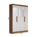 Ver imagem 4 de Guarda-roupa Solteiro Splendore 4 Portas 2 Gavetas com Espelho 100% Mdf Cinamomo/off White - Panoram