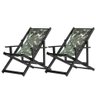 Kit 2 Espreguiçadeiras Dobrável Black Cb-folhas Verdes - 1