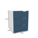 Ver imagem 4 de Mesa de Cabeceira Porto 3 Gavetas Azul/branco - Politorno