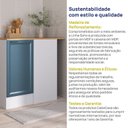 Ver mais imagens de Balcão Canto Reto Planejado com Tampo Soho CabeCasa MadeiraOriginals Branco/Azul