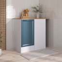 Ver imagem 1 de Balcão Canto Reto Planejado com Tampo Soho CabeCasa MadeiraOriginals Branco/Azul