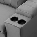 Ver imagem 5 de Sofá 3 Lugares Retrátil Reclinável para Sala 225cm Malfati F04 Veludo Cinza - Lyam Decor