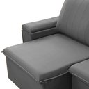 Ver imagem 6 de Sofá 3 Lugares Retrátil Reclinável para Sala 225cm Malfati F04 Veludo Cinza - Lyam Decor