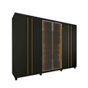 Ver imagem 1 de Roupeiro Reflecta 6 Portas com Pés e Led Alika Cor Madeira Cor:grafite