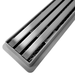 Ralo Linear 5x80 Box Banheiro Inox Escovado Trilho Coletor Cinza com Tela - 3