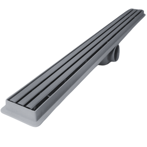 Ralo Linear 5x80 Box Banheiro Inox Escovado Trilho Coletor Cinza com Tela