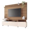 Estante Home Theater Artís Off White Castanho e Kit Mesa de Centro Sky Off White - Hb Móveis - 1