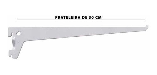 Suporte para Prateleira Trilho Cremalheira 30cm 3 Unidades