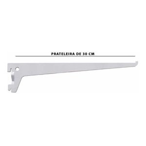 Suporte para Prateleira Trilho Cremalheira 30cm 3 Unidades