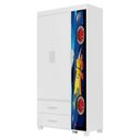 Ver imagem 1 de Guarda Roupa Infantil 3 Portas 2 Gavetas Mdf 89 Cm Livia Azul Decmade