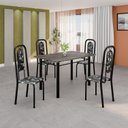 Ver imagem 1 de Conjunto Sala de Jantar com 4 Cadeiras Lara Preto