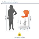 Ver imagem 4 de Kit 6 Banquetas Alta com Encosto Flash Laranja