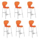 Ver imagem 1 de Kit 6 Banquetas Alta com Encosto Flash Laranja