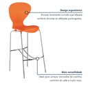 Ver mais imagens de Kit 6 Banquetas Alta com Encosto Flash Laranja