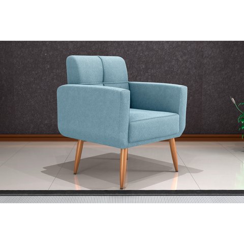 Poltrona Decorativa Havana Boucle Azul F495 - Matrix