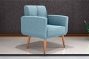 Ver imagem 1 de Poltrona Decorativa Havana Boucle Azul F495 - Matrix
