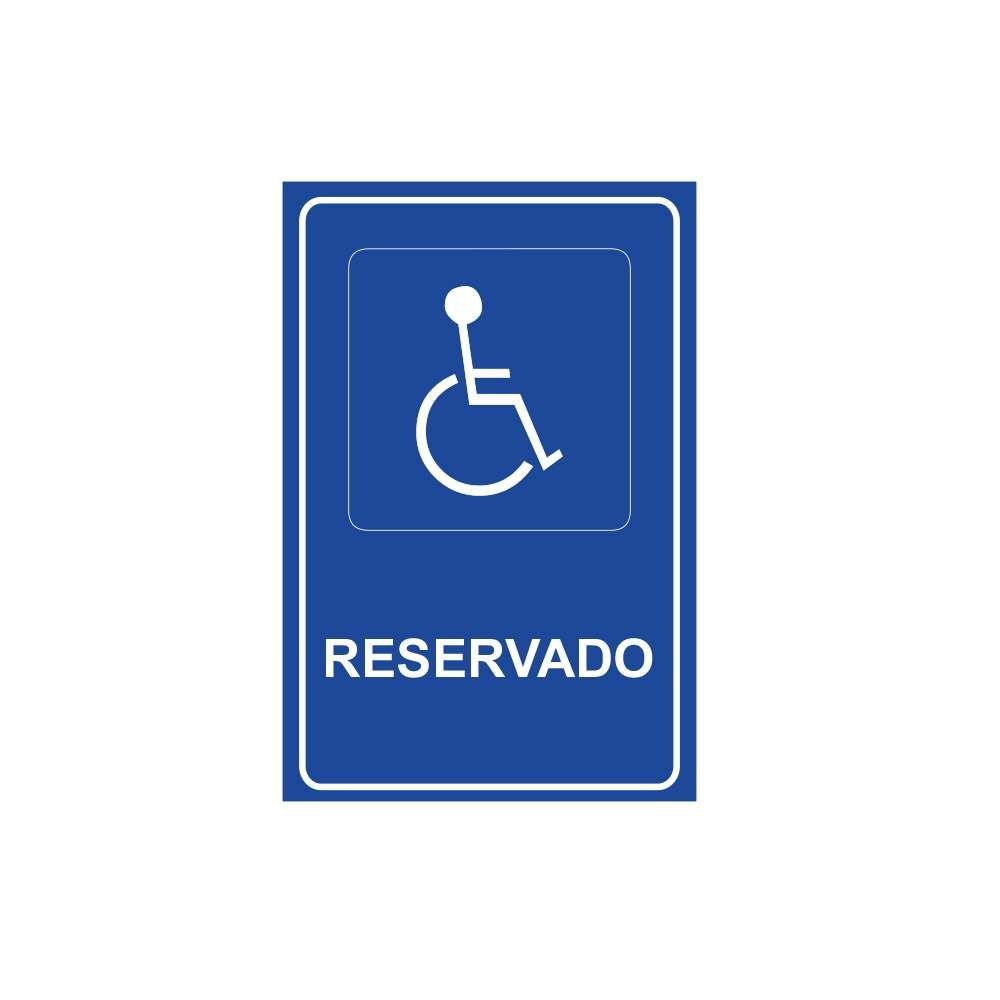 Placa de Sinalização Cadeirante Reservado em Pvc - 1