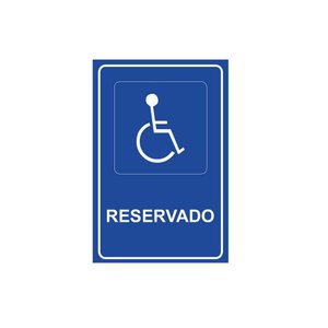 Placa de Sinalização Cadeirante Reservado em Pvc