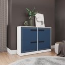 Ver imagem 1 de Sapateira Valência com 4 Gavetas 110x92cm Azul/Branco 250694