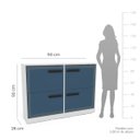 Ver imagem 4 de Sapateira Valência com 4 Gavetas 110x92cm Azul/Branco 250694