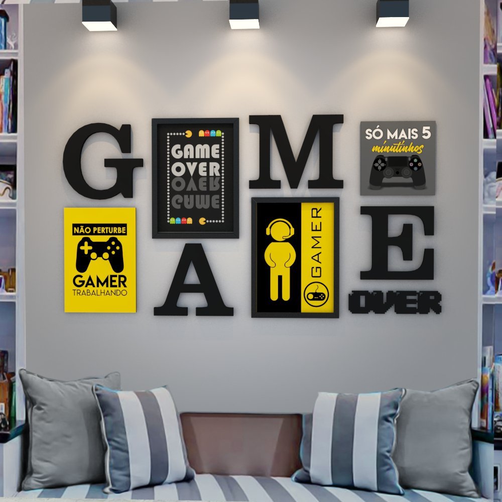 CONJUNTO QUADROS E LETRAS - GAME OVER - 2