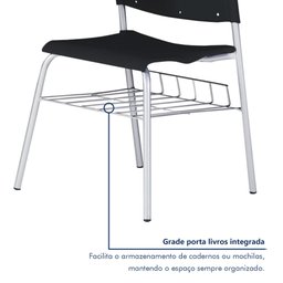 Carteira Escola Cadeira com Prancheta e Suporte para Livros Movie - 5