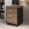 Gaveteiro Executivo 3 Gavetas com Rodinhas e Chave para Escritório - 2