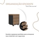 Ver imagem 6 de Gaveteiro Executivo 3 Gavetas com Rodinhas e Chave para Escritório
