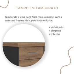 Gaveteiro Executivo 3 Gavetas com Rodinhas e Chave para Escritório - 10
