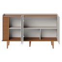Ver imagem 6 de Rack Bancada Amalfi com Pés em Madeira e Aparador Buffet Jurerê Off White Matte Freijó - Colibri