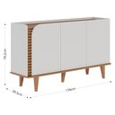 Ver imagem 4 de Rack Bancada Amalfi com Pés em Madeira e Aparador Buffet Jurerê Off White Matte Freijó - Colibri
