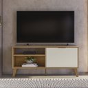 Ver imagem 1 de Rack Madri para TV até 50'' para Sala 120 cm Compacto Peternella:Nature/Off White