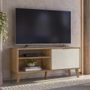 Ver imagem 2 de Rack Madri para TV até 50'' para Sala 120 cm Compacto Peternella:Nature/Off White